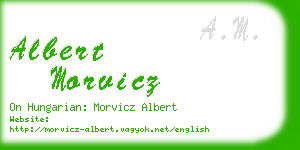albert morvicz business card